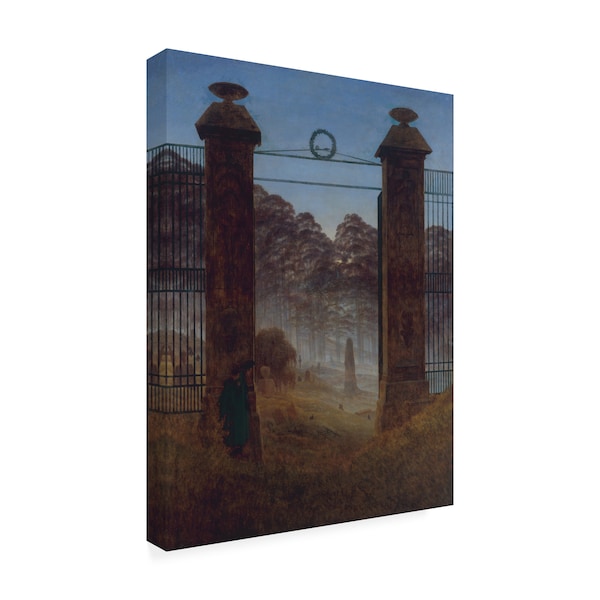 Caspar David Friedrich 'The Cemetary Entrance' Canvas Art,24x32